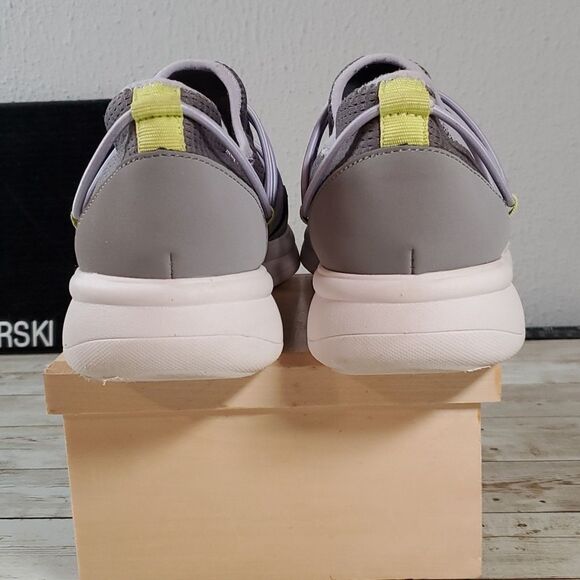 Clarks Cloudsteppers Womens Ezera Skip Grey Neon Green Casual Flats Size 8½ Wide - Picture 3 of 7